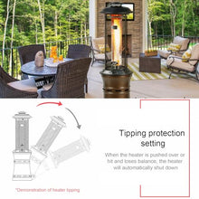 Outdoor Heaters for Patio, Stainless Steel Standing, Gas Patio Heater Floor-Standing, Outdoor Heater Commercial Patio Heater, Suitable for Deck, Garden and Porch Brown