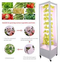 10 Layers 360° Full-Spectrum Lighs Hydroponic Growing Kit, Mobile Tower Garden with Automatic Water Circulation System, Vertical Indoor Hydroponics System, Easy-to-Use