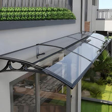 Awning for Door Entrance 118" x 39" Crystal Clear, Aluminum Bracket
