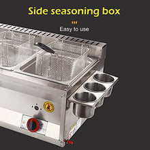 Dntum Premium Commercial Fryer, Gas Fryer with Spice Trough and 2 Stainless Steel Frying Baskets, Adjustable Firepower for Commercial and Home use, Easy to Clean