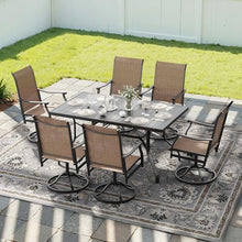 Soohow Swivel Outdoor Dining Chairs Set of 8, Patio Swivel Dining Chair with Textilene Fabric, Outdoor Metal Armchair All Weather Resistant, Ergonomic Comfort, Perfect for Patio, Backyard, Balcony