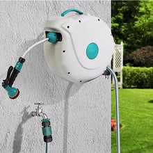 Water Pipe Storage Rack Retractable Garden Hose Reel,1/2 in x 30M/100 ft Wall Mounted Hose Reel, with 8- Function Sprayer Nozzle, Any Length Lock/Slow Return System/Wall Mounted/180°Swivel Bracket Hos