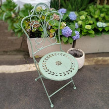 Dexinhdh Set of 3 Patio Bistro Set, Outdoor Side Tables & Garden Chair, Retro and Old Texture, Portable Metal Picnic Tables with Large Tabletop & 2 Chairs for Yard Backyard(Green)