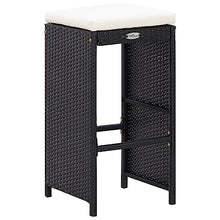 QZZCED 9 Piece Patio Bar Set,Garden Lounge Chair,Balcony Furniture,Casual Furniture Sets,Outdoor Bar Table,Bistro Seating Sets,for Patios,Terraces,Poolside,Cafes, Poly Rattan Black