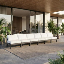 Outdoor Escape White Fabric Patio Modular Sofa 180 Inch with Cushioned Seating and Supportive Back, Outdoor Sectional for Garden Deck Backyard Lounge