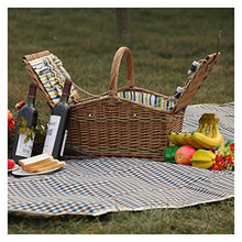 WANGWENMNG Old Fashioned Family Home Storage Box Wicker Picnic Basket Picnic Mat Novel and Stylish Storage Basket Storage Basket (Color : with Picnic Mat)