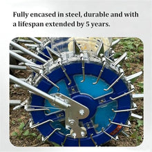Seed Sower & Fertilizer Applicator, Portable Hand Push Seeder, Adjustable Row Spacing Garden Planter, Precision Rolling Seeding Machine for Planting Corn Cotton Soybean Peanut(6 Mouths)