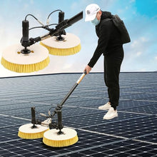 2 in 1 Photovoltaic Panel Cleaning Machine with Battery Pack, 65cm Double Rotating Brush Head, Alloy Telescopic Pole, 29 m Water Pipe, 9 m Power Cord, Solar Panel Cleaning Tools,550cm