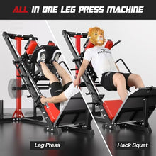 Mappding Leg Press Machine Hack Squat Equipment with Red Cushion