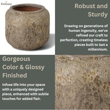 Emissary 23.5in Round Stoneware Planter Reef Green