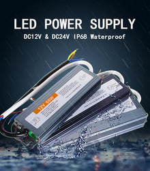 Transformer 220V to 12V 24V Power Supply 12 24 V Volt IP67 IP68 Outdoor Waterproof Lighting Transformer 110V 220V to 12V 24V (Color : 25W, Size : 24V)