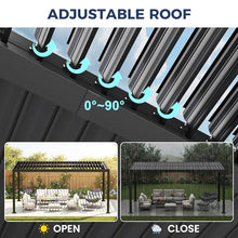 12' x 16' Pergola with Adjustable Louvered Roof and Aluminum Frame