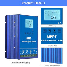 Wind Solar Hybrid Charge Controller Auto Regulator | 600W/800W/1000W Wind 600W/1000W Solar for Solar Panel | LCD Energy Charge Controller for Wind-Solar Hybrid Power Generation,800W