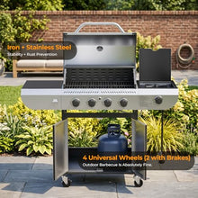 Kismile 4-Burner Propane Gas Grill with Side Burner