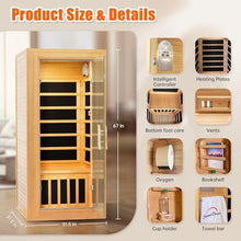 SAUNA DOCTOR 1180W Infrared Sauna for Home, 1 Person Indoor Dry Sauna with 7 Graphene Heating Plates & Foot Care, Canadian Hemlock Wood Spa, Bluetooth Speakers, 6mm Tempered Glass