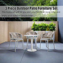 KPHYMOD 5 Piece Outdoor Patio Furniture Set with 3 Chairs and Imitation Marble Table, Patio Dining Set for Deck Beach Yard