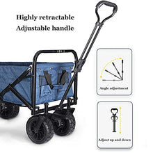 Push-Pull Foldable Garden Cart Portable and l Outdoor Wagon for Kids Heavy Campsite Shopping Carts for Groceries Suitable Forpicnic Beach Camping (Yellow)