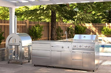 KoolMore Outdoor Kitchen Series Modular Kitchen with a Dual Fuel Pizza Oven, 3 Drawer Cabinet, Sink, 30 in. BBQ Grill and Cabinet in Stainless-Steel (KM-OKSKIT-CONFIG103)