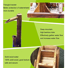 Wood Water Wheel Fountain Feng Shui Wheels Yard Decorative Outdoor,Garden Decoration Water Feature with Bamboo Tube and Water Pump, Rustic Ornamental Waterfall Fountain for Outdoor Garden Patio Back