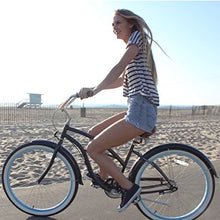 sixthreezero Women's 7-Speed Beach Cruiser Bicycle Serenity Green with Brown Accents