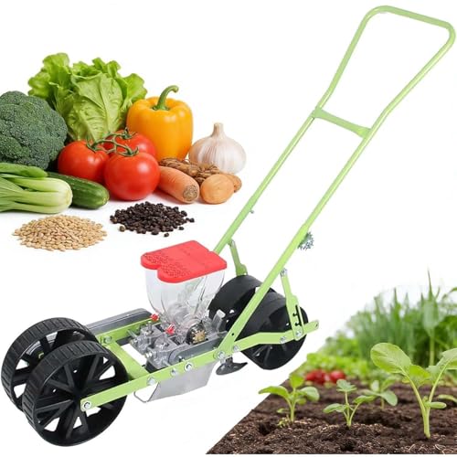 Hand Push Garden Seeder, Precision Vegetable Planter with Adjustable Row spacing. Manual Seeder Offers 1-6 Row configurations, and Peanut Seeds in Garden terraces and hillsides.(Line 2)