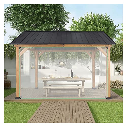 AYLYHD Outdoor Transparent Vinyl Curtain for Patio Furniture, Plastic Tarp Curtain Panel, Windproof Weatherproof Tarp Tarpaulin with Rustproof Grommets for Pergola,Porch (Color : 0.4mm, Size : 8x10m)