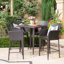 Christopher Knight Home Landis Outdoor 5 Piece Wicker Bar Set Multibrown