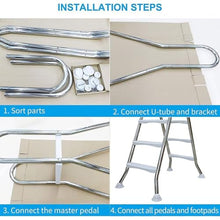 BDJSN Above Ground Pool Ladder, 4 Steps Stainless Steel Double Sided Escalator with Anti-Slip Feet, Heavy Duty Swimming Pool Water Ladder, Load Capacity 500lb