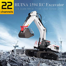 HuiNa RC Excavator 1:14 Metal Remote Control Digger White
