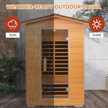 RIGO 2 Person Outdoor Infrared Sauna 1950W Hemlock Wood Low EMF