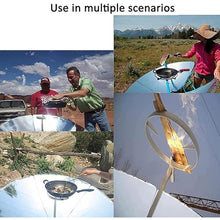 BDJSN 61in Portable Solar Cooker, Parabolic Concentrating Sun Oven, Focal Spot Temperature:800-1000°C, 2000W Outdoor Round Solar Barbecue Grill, Focus Solar Cooker