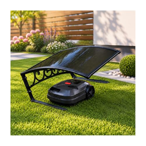 Robot Lawn Mower Garage for Worx Landroid Vision Cloud 4WD Acre 2025 Outdoor Robotic Canopy Durable Sturdy Arched Lawn Mower Cover,Brown-1000 * 800mm
