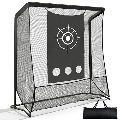 DWVO Golf Hitting Net with Steel Frame Black