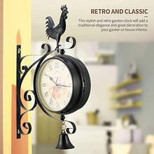 Wall Clock, Double Sided Wall Clock, Outdoors Vint Garden Retro Clocks Outdoor, Double Sided Wall Clock Train Station Clock, Grand Vintage Station Wall Clock with Bracket, Indoor Hanging Decor Stand C