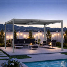 SAILARY Louvered Pergola 10' x 13' with Waterproof Curtains, Outdoor Aluminum Pergola with Reinforced Steel Roof, Heavy-Duty Hardtop Gazebo, Privacy Shaded Shelter, Gray