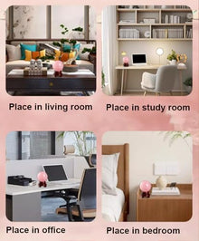 FOTCFATEV Decorative Rose Quartz Crystal Stone Ball Figurines Ornament Rock Sphere Home Office Decor Gift Prop with Stand,14cm