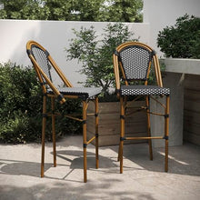 Flash Furniture 30 in Indoor/Outdoor Barstool, Black/White, 2-Pack