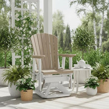 Outdoor Escape Brown Fan Back Swivel Glider, All-Weather HDPE, Heavy-Duty Patio Rocking Chair, Stays Beautiful for Years