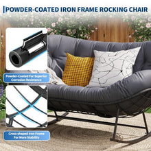 Garvee Outdoor Rocking Chair, Double Papasan Chair with Cushion