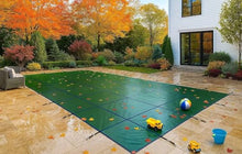 WaterWarden Inground Pool Safety Cover 16' x 36', Rectangle, 15-Year Warranty, UL Classified to ASTM F1346, Triple Stitched for MAX Strength, Abrasion Resistant, Hardware Included, Green Mesh