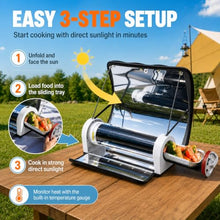 Solar Oven Portable Oven, 4.5L Large Capacity Solar Cooker with Thermometer, Outdoor Oven Camping Stove for Camping, Hiking, Backpacking, Picnic and Family Gatherings