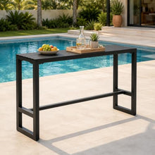 MISXEOE Outdoor Bar Height Table, Extra Long Patio Bar Table All Weather