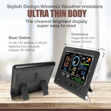 Weather Thermometer,Internet Wireless Weather Station Weather Forecast Temperature Pressure Humidity Wind Rain Gauge Moon Phrase Alarm Clock Tester，WiFi Weather Station 1
