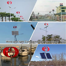 Vertical 5 Blades Maglev 12v 24v Wind Turbine Generator Portable Home Hybrids Streetlight 3000W Wind Energy Electricity Mini Wind Power Generator for Home Use,Red-24V