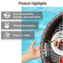Floating Pool Tray, Floating Serving Tray, Swimming Pool Floats for Adults for Sandbars, Spas, Bath, and Parties | Floating Tray for Pool Serving Drinks,Food on the Water,Almondcolor-Φ31.5*H7.8in