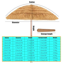 GYYDXXFC Portable Tropical Straw Shade, Thatched Beach Umbrella, Wind Resistant, Durable, Lightweight, For Garden, Yard, Poolside(Bucket,3.2m/10.4ft)