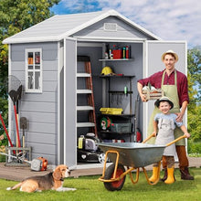 DWVO 6x4.4ft Resin Large Storage Shed with Window & Vents & Floor