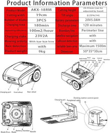 ZIXIAOS Robot Lawn Mower for Home and Garden with GPS Route Planning, Cuts up to 1,500 M², Cutting Width 19 Cm, Height 20-55 Mm, Capacity of Multiple Zones, Self-Charging