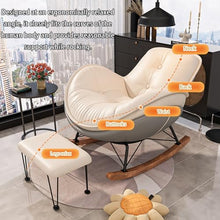 MHJKHG Terrace Comfortable Rocking Chair,Modern Lounge Chair for Balcony,Indoor Bedroom Rocking Chair,Sofa Lounger with Cushion,Ergonomic Chairs,Outdoor G