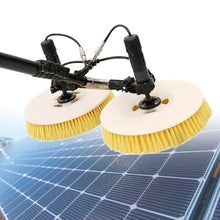 iumLeap Electric Solar PV Panel Cleaning Rotating Brush, Solar Panels Cleaning Brush Water Fed Brush, with Dual Nylon Brush Heads(Lithiumbattery-3.5m)